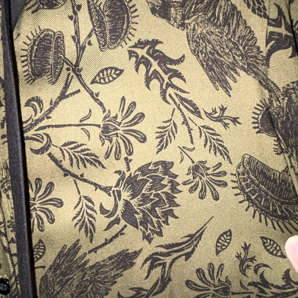 Midnight Hour Floral & Bird Button-Front Blouse - Picture 3 of 7